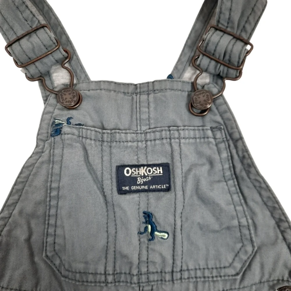 Oshkosh B'Gosh Vestback Carpenter Overalls Embroidered Dinosaurs 18 Months Boys‎
